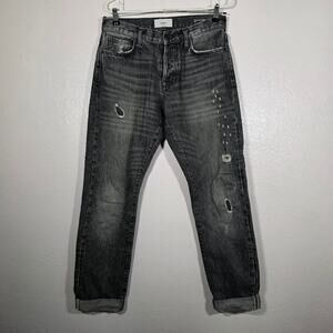 Ovadia & Sons Distressed Gray Jeans Graphic Lined Denim Men’s Size 30